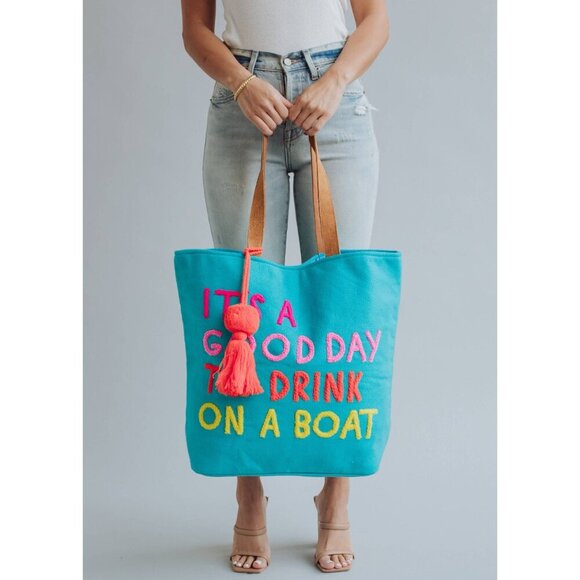 Blue Drink On A Boat Tote - Picture 6 of 8